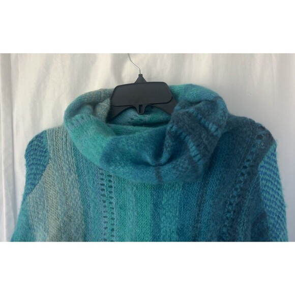 Free People Cloud Kicker Sweater XS S Ombre Blue Cowl Neck Alpaca Blend Balloon - Picture 7 of 12
